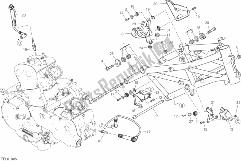 Tutte le parti per il Telaio del Ducati Multistrada 950 Brasil 2018